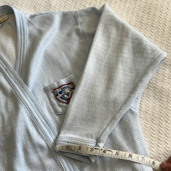 Bathrobe, light blue, cotton - Picture 7 of 8